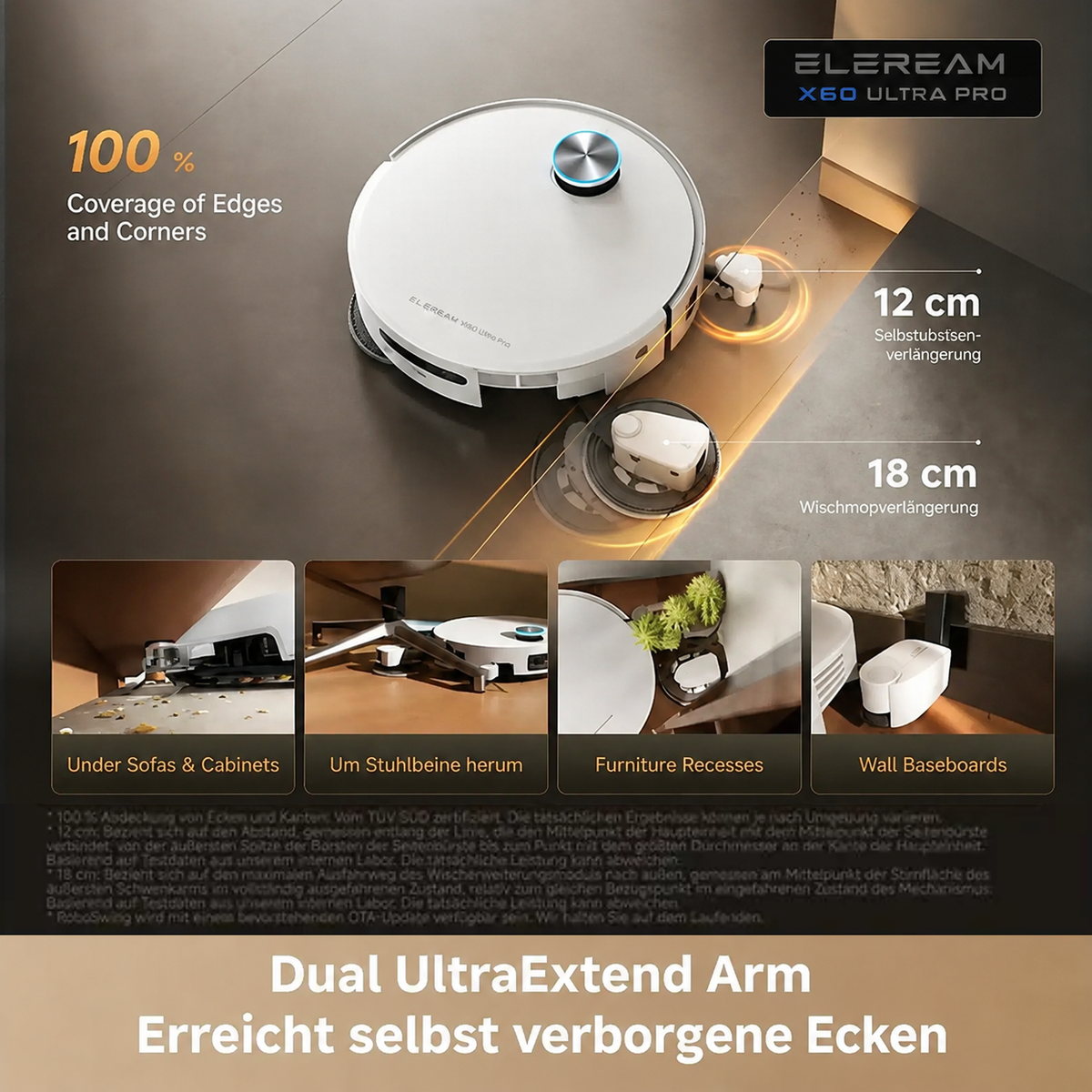 ELREM Ultra Pro Saugroboter mit Absaugstation und Gratis-Zubehör